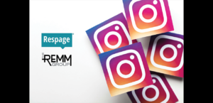 A graphic with logos for, Instagram, Respage, and the REMM Group.