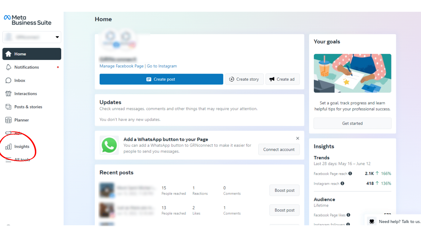 A screenshot showing Meta Business pages