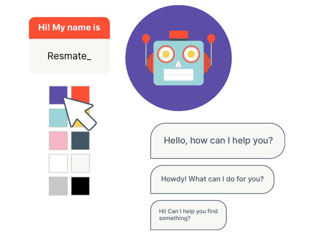 Illustration showing Customization options for the Respage Chatbot