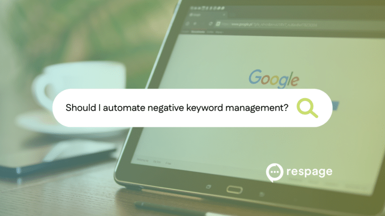 Screen with Google on it and overlay should I automate negative keyword management